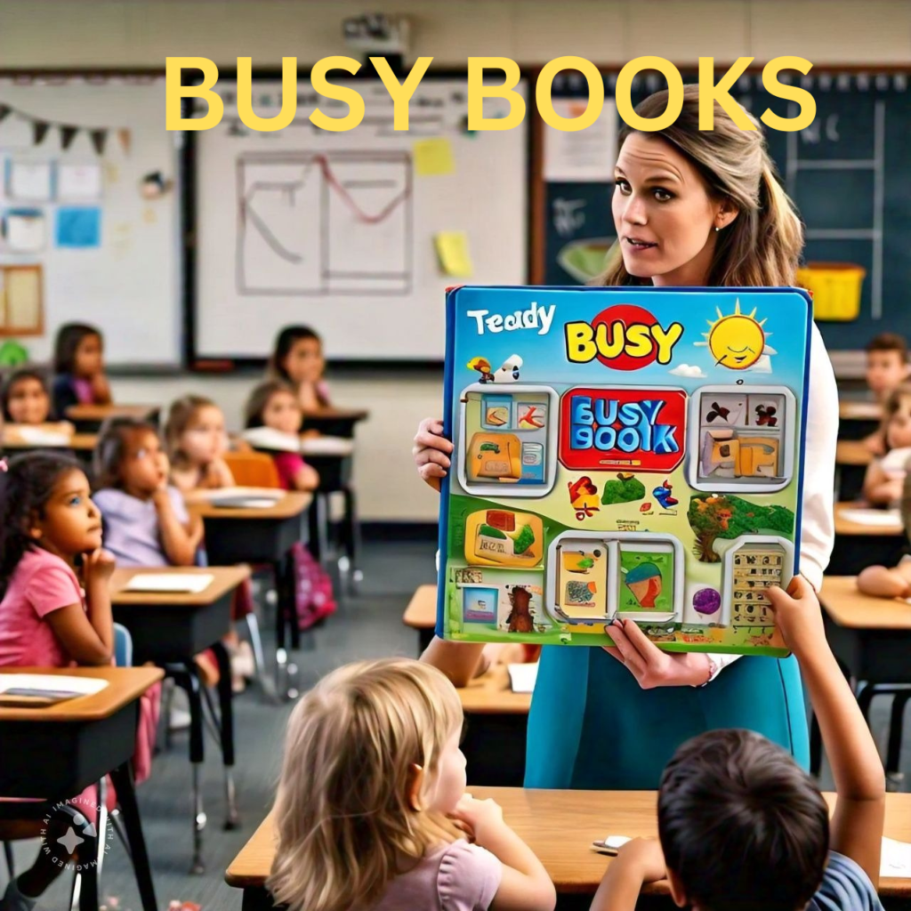 A teacher have busy books 