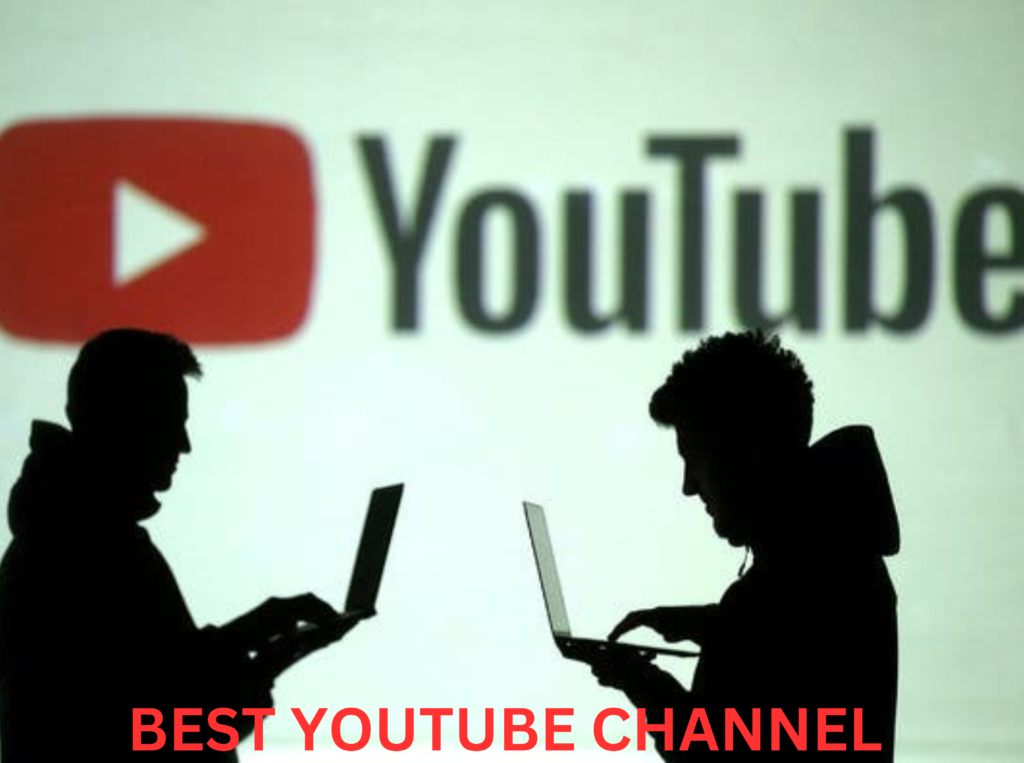 2 man have a computer to show best YouTube channel 