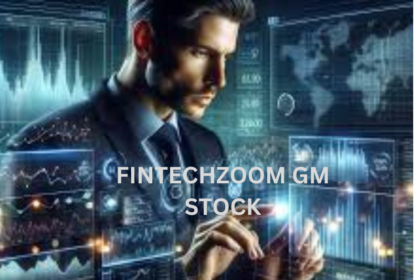 a man typing fintechzoom gm stock