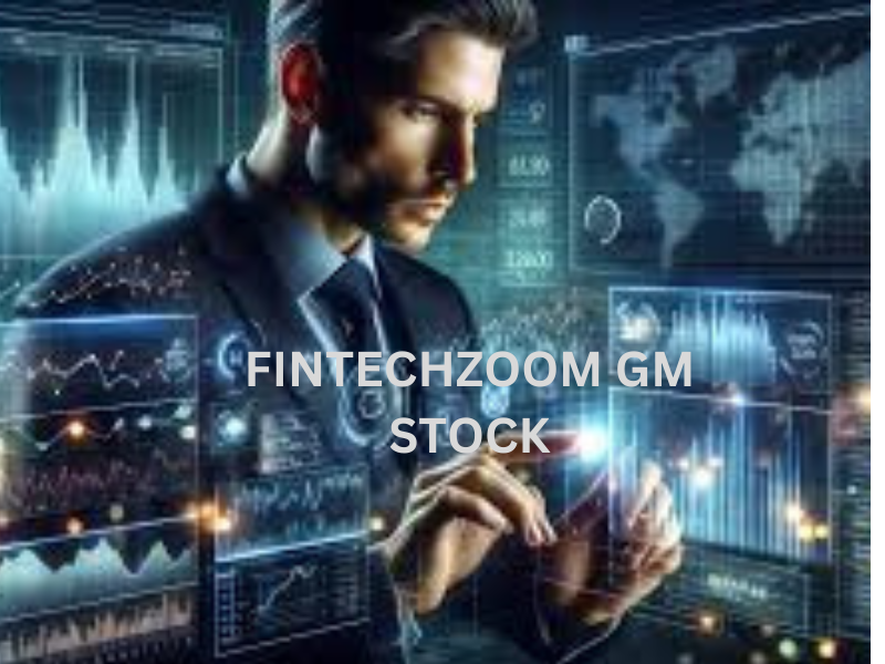 a man typing fintechzoom gm stock