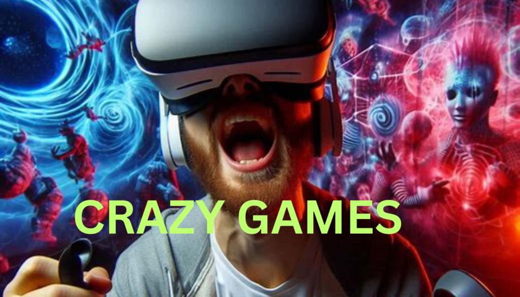 Player in Virtual Insanity VR game in crazy games 