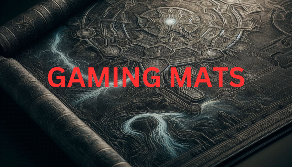 Cloth gaming mat with anti-fray stitching. 