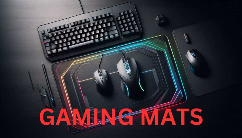 RGB gaming mat with mouse and keyboard. 