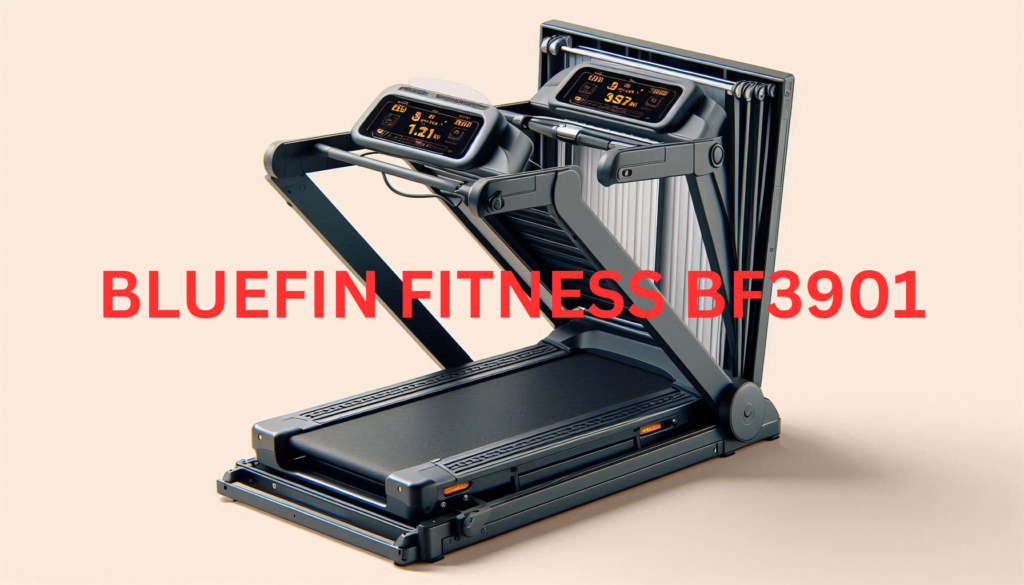 User folding the Bluefin Fitness BF3901 treadmill for easy storage"