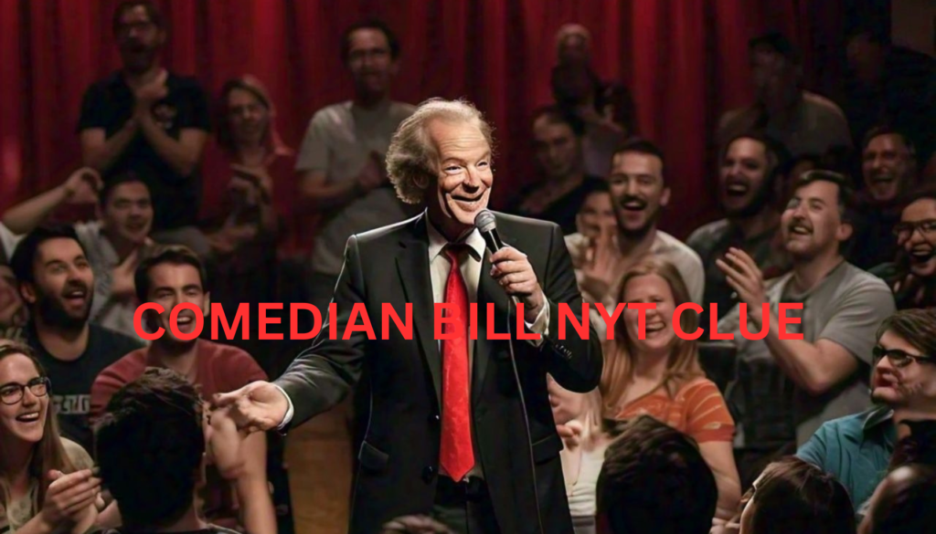 Comedian Bill Nyt clue on stage performing comedy, engaging with the audience, 2024.