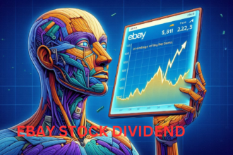 Graph showing eBay's stock price and dividend history over five years."