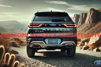 Rear view of the 2024 Ford Maverick parked outdoors with tailgate letters visible.